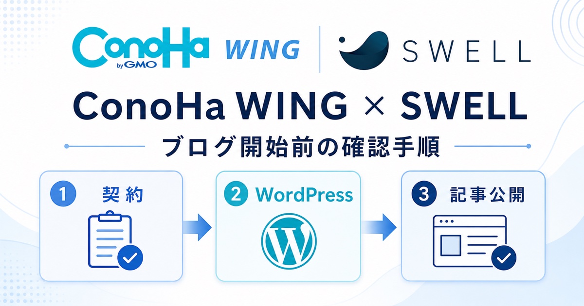 ConoHa WINGでSWELLブログを始める前の確認手順